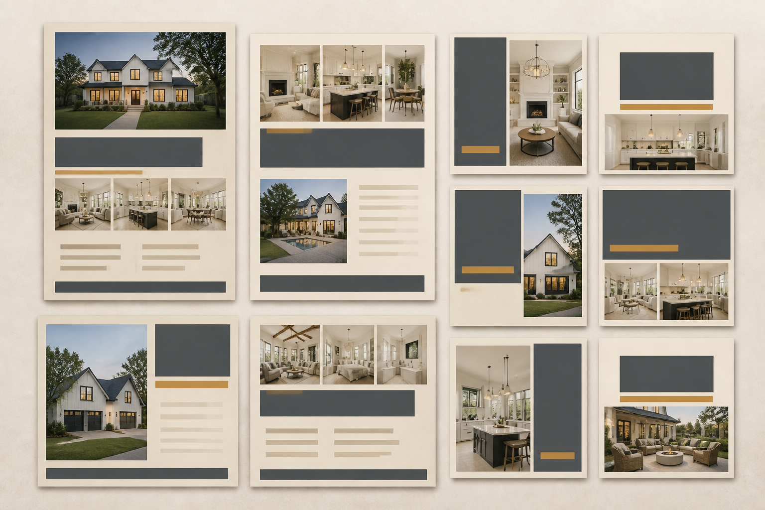 A spread of on-brand Iron Valley listing templates available in the shared Canva account